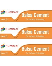 3 x Humbrol 24ml Balsa Cement Tube Balsa Wood Model Kit Adhesive - AE0603