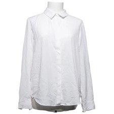 H&M, Bluse, Größe: 38, Weiß, Polyester, Einfarbig, Satin, Damen #PhB