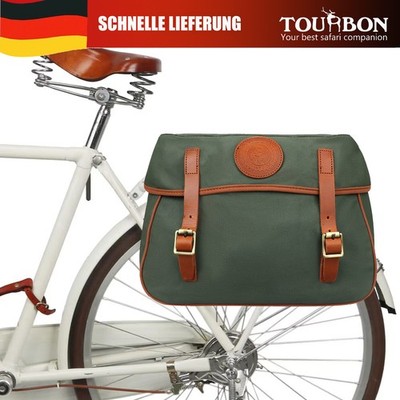 TOURBON Fahrrad-Rücksitz-Doppelpacktasche, Canvas Werkzeuggepäck, Fahrradtasche