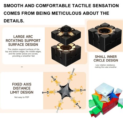 Vdealen Cube Magique 3x3x3 Cube de Vitesse Cube de Puzzle66 Vdealen Cube Magique 3x3x3 Cube de Vitesse Cube de Puzzle66
