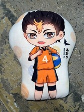 Haikyuu  Shoyo Hinaka Anime Plush Doll Stuffed Toy Pillow w/ Pin