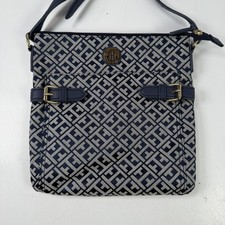 Tommy Hilfiger Borsa A Tracolla Monogram Blu Navy In Ecopelle Donna
