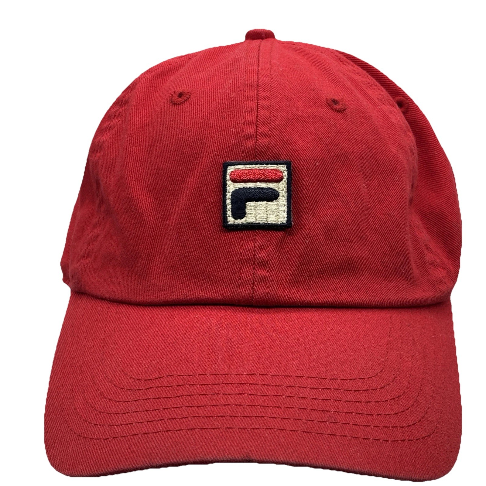 FILA Red Baseball Hat Adjustable Strapback One Si… - image 1