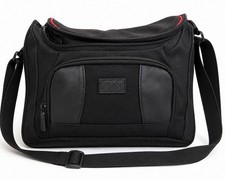 Black Crossbody Shoulder Bag Multi Pocket Travel Organizer Lightweight