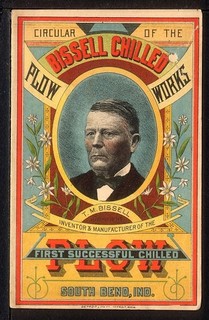1880 South Bend Indiana BISSELL IMPROVED CHILLED PLOW Trade Card