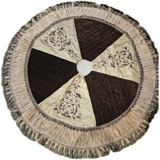 Deluxe thick Velvet quilted Christmas Tree Skirt 54" Beautiful 