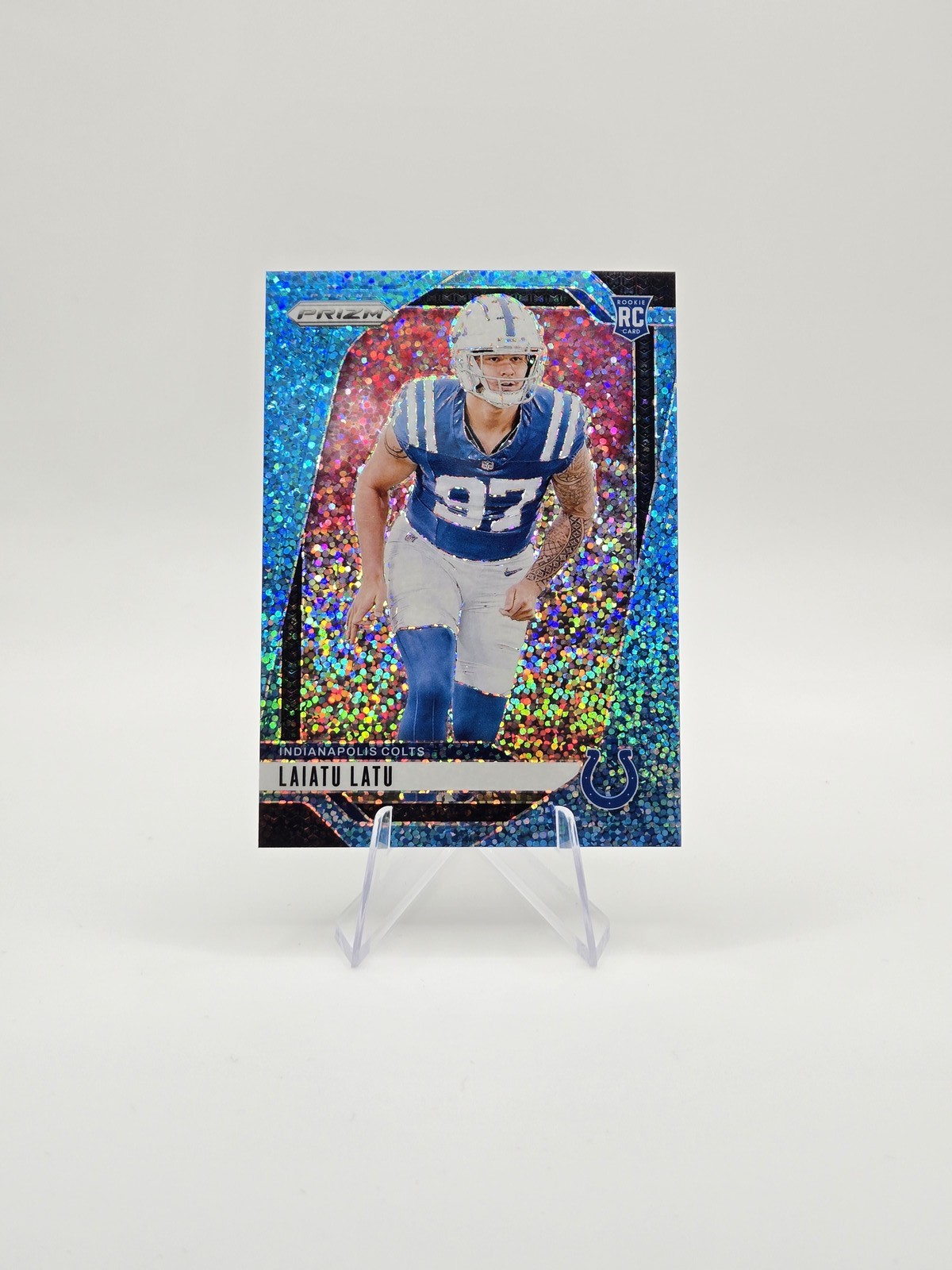 Laiatu Latu 2024 Panini Prizm RC Blue Sparkle SP #/96 #366