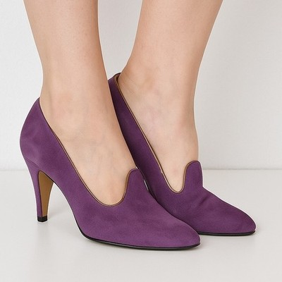 Vintage Stephane Kelian Purple Suede Pumps Brazil 80s