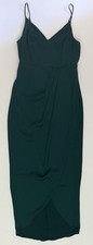 Express Small Emerald Green Women’s Dress Wrap Sleeveless Tank V-Neck Satin
