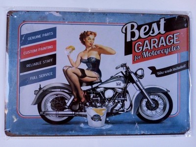 NEU BESTE GARAGE FÜR MOTORRÄDER VINTAGE RETRO METALL WANDSCHILD SCHILD