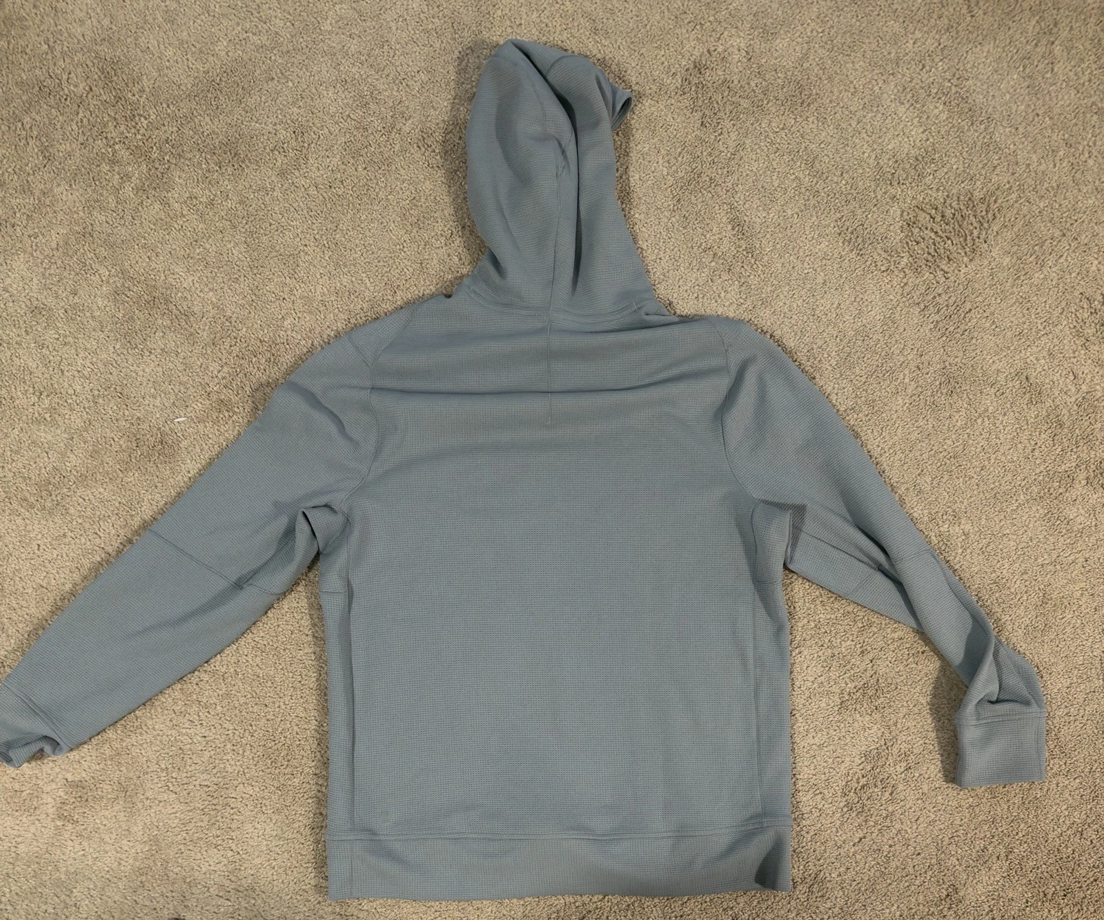Lululemon Shift Stitch Hoodie Men Large Blue Gray Waffle Knit Thermal Athleisure