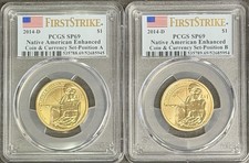 2014 D Native American Enhanced Coin Currency Set, Pos A & B Pcgs Sp69 Fs