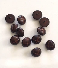 Lot 12 Dark Brown Plastic Faux Leather Round Shank Buttons Sewing 22 mm #BR4
