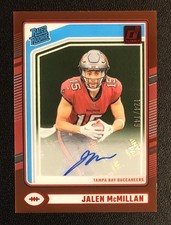 2024 Clearly Donruss Jalen McMillan /149 RC Rated Rookie Auto Red #79 Buccaneers