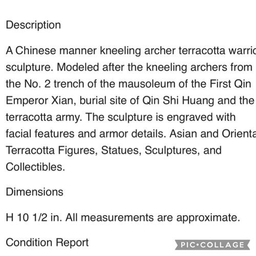 VTG Chinese Warrior STATUE 11.1/4'' TALL From Guan County Museum - Picture 17 of 17