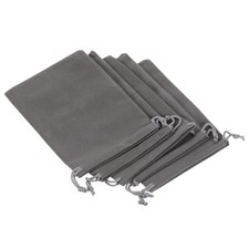 18x12cm Microfiber Pouch, 5Pcs Soft Storage Drawstring Gift Bag, Gray