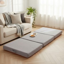 Single/Double Folding Mattress 10/15cm Memory Foam Tri-fold Mattress Guest Bed