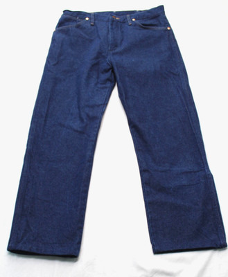Wrangler Cowboy Cut Jeans Mens 32x27 Blue Dark Wash Straight Leg Denim *Hemmed