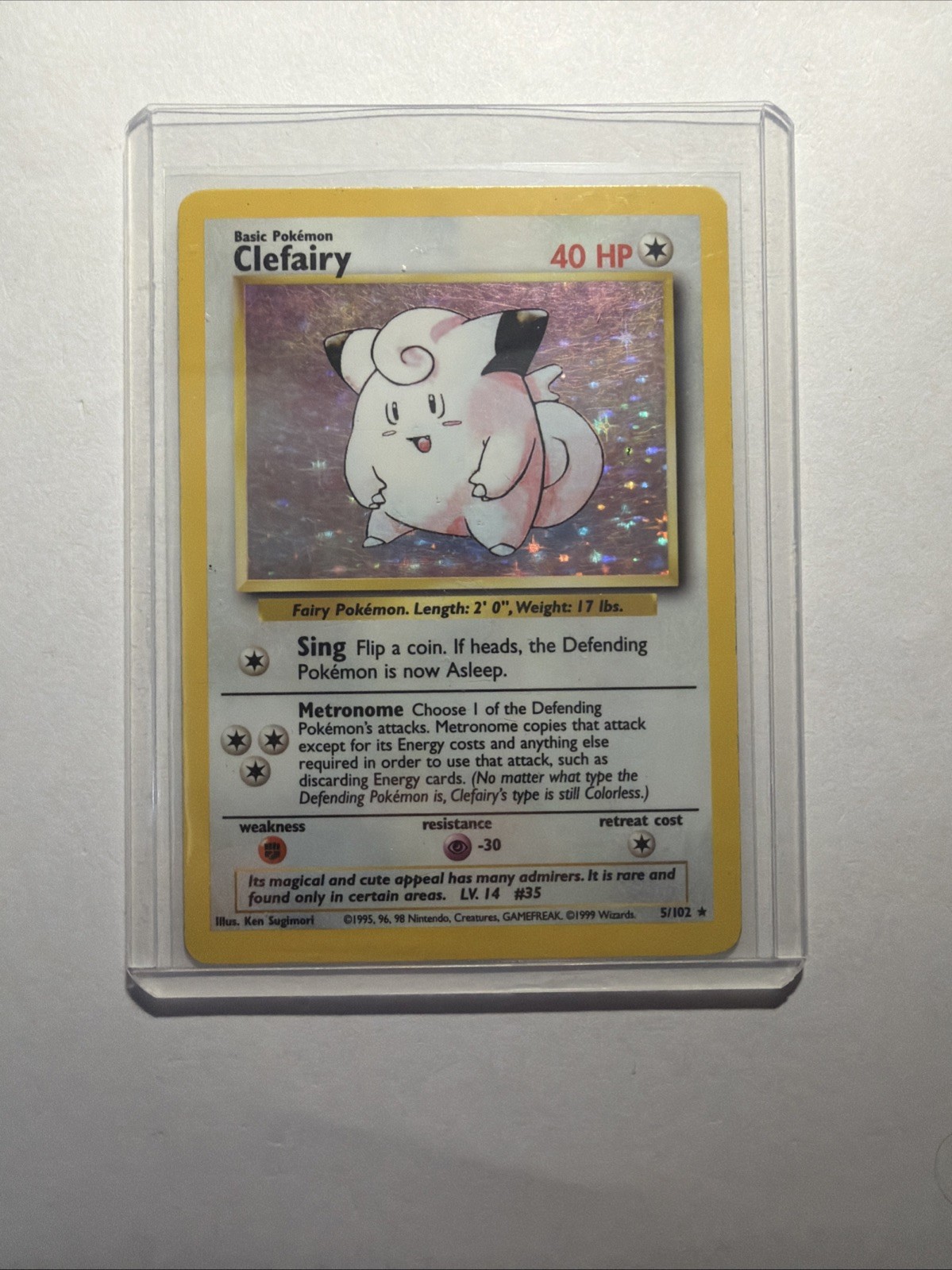 Pokemon TCG Clefairy Base Set Unlimited Rare Card 5/102 MP Holo