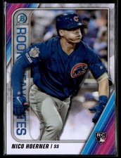 2020 Bowman #ROYF-NH Nico Hoerner Chrome Rookie of the Year Favorites Card 0603G. rookie card picture