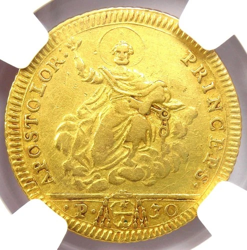 1777 Italy Gold Papal States 30 Paoli Doppia Pius VI Coin - Certified NGC XF45