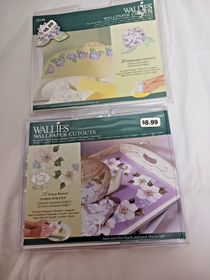 Wallies Pre-pasted Wallpaper Cutouts  New Hydrangea  Peonies lot of 2