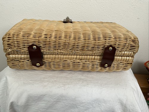 VINTAGE 1950’s Woven Wicker Tortoise Shell Lucite Handbag NSB JAPAN GORGEOUS - Bild 12 von 12