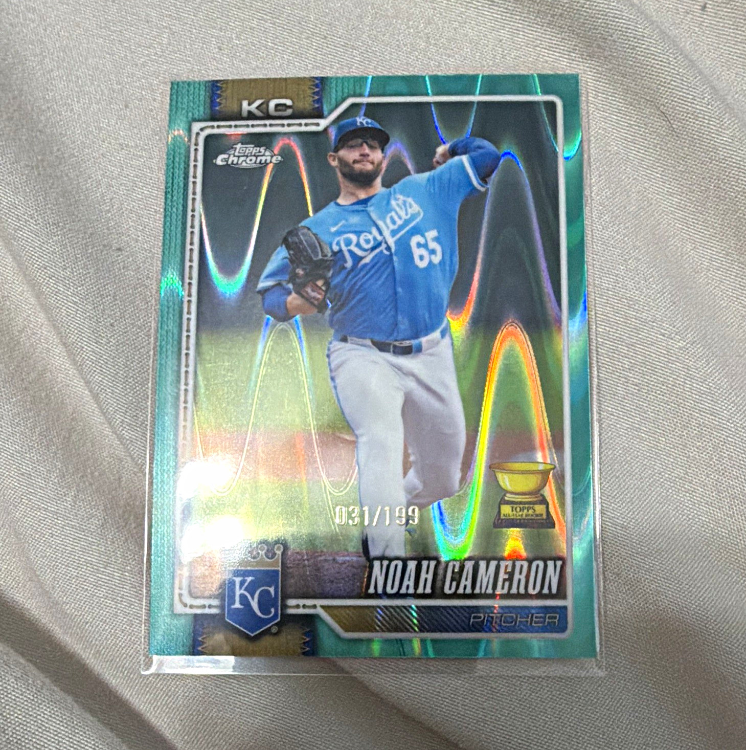 Topps 2025 Chrome Noah Cameron #118 Kansas City Royals Serial #031/199