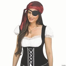 Fun World Adult Rhinestone Pirate Eye Patch  Pirate Accessories Standard Black