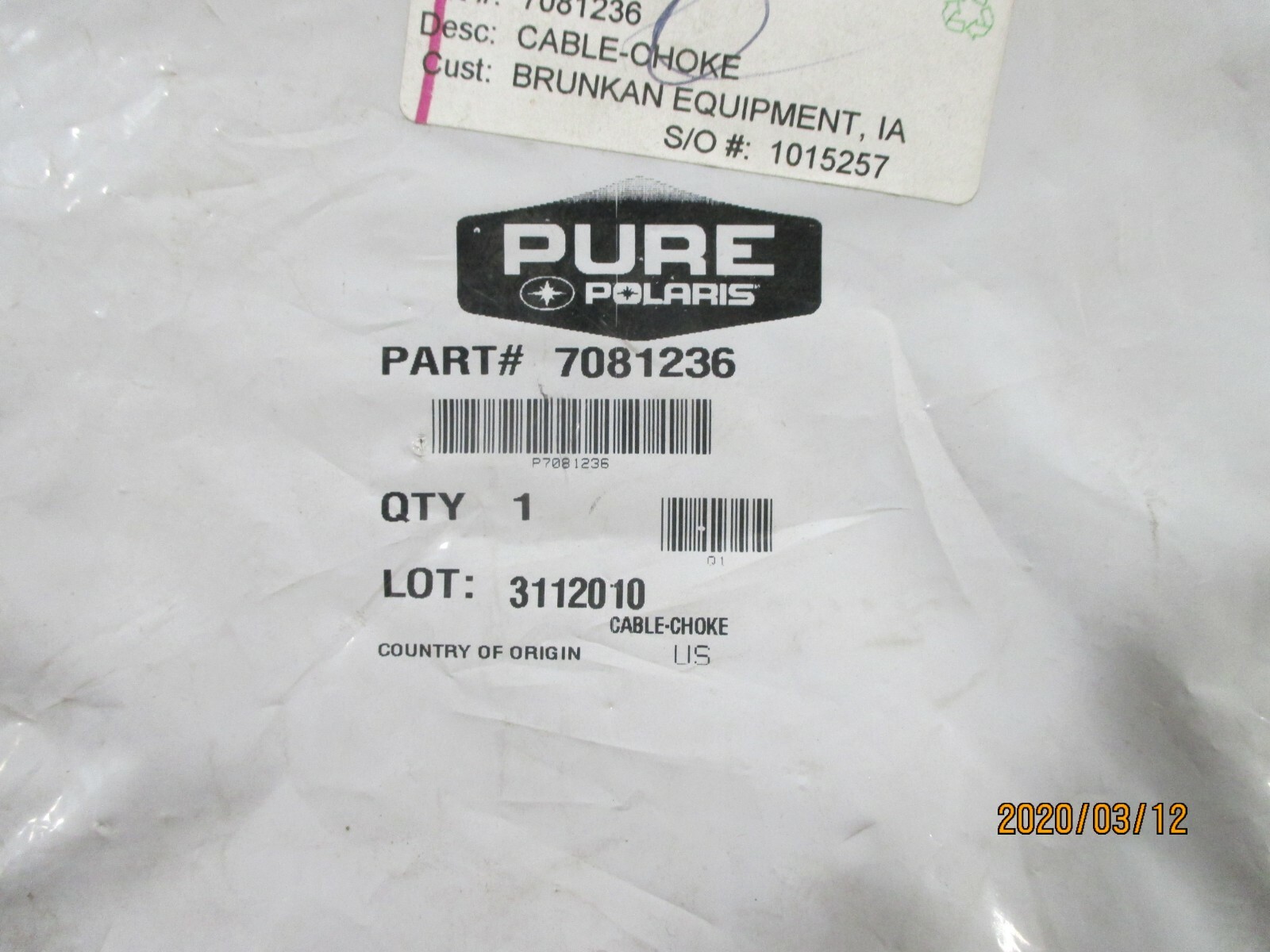 Polaris 7081236 Dual Choke Cable eBay