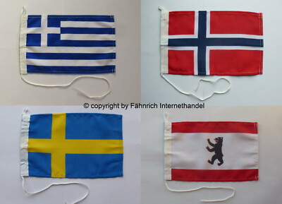 FLAGGE FAHNE BOOTSFLAGGE BOOT SCHIFF SCHWEDEN NORWEGEN GRIECHENLAND BERLIN 20x30