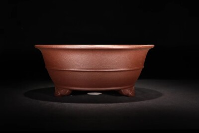盆栽11 11in Chinese Classical Natural Zisha Planter, Collectible Handmade