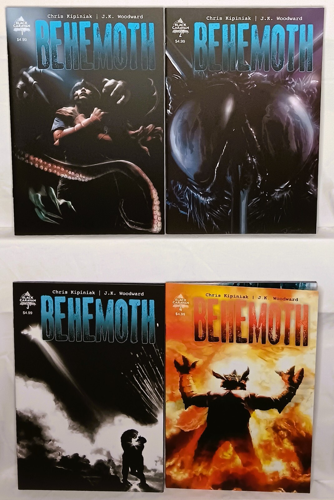 BEHEMOTH #1 - 4 J K Woodward Regular Covers Black Caravan Scout Comics