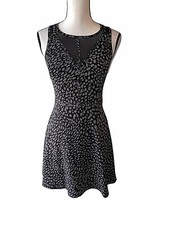 Guess Size 2 Black and Blue Gray Skater Animal Print Mini Dress