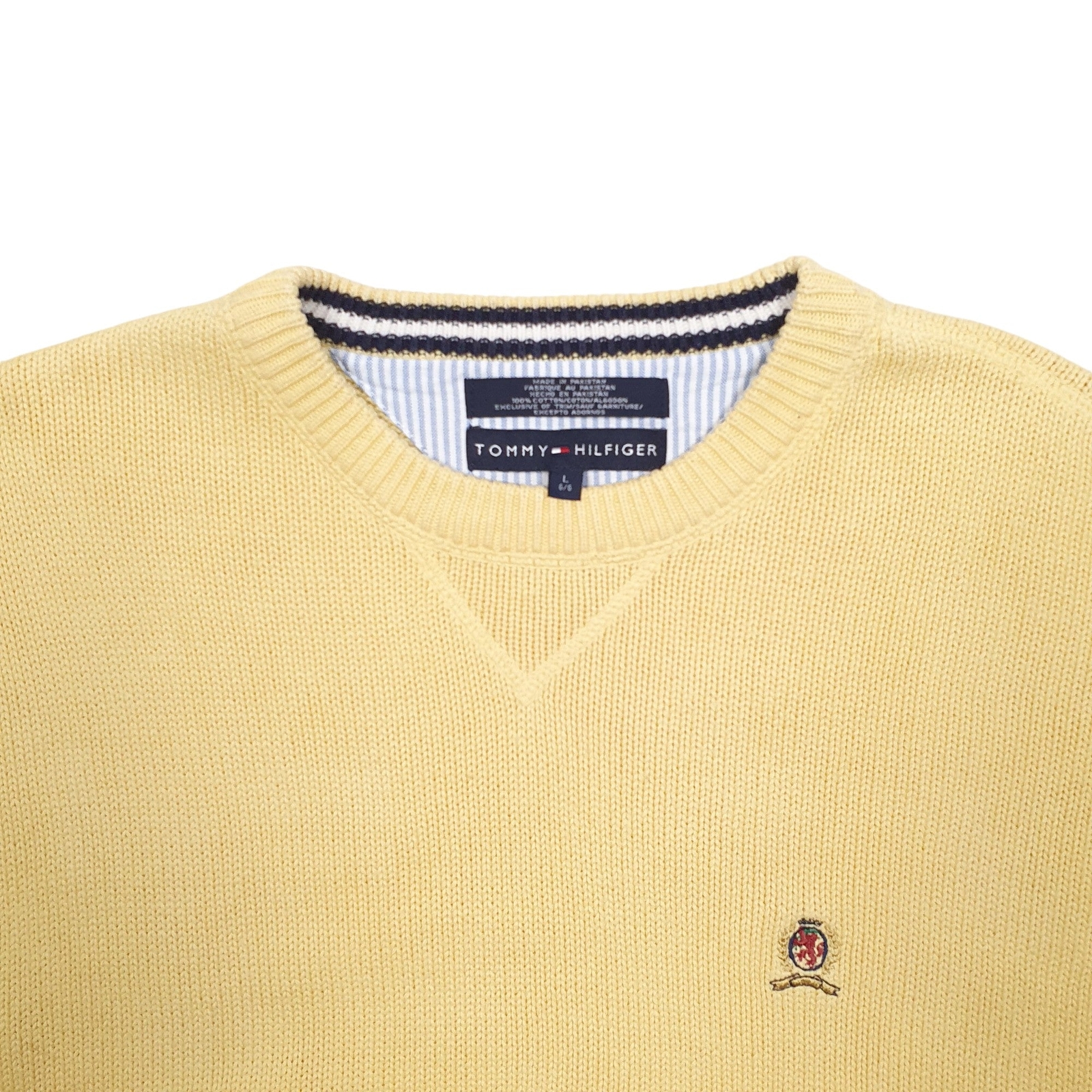 TOMMY HILFIGER Crewneck Knit Crest 2000's Vintage Jumper Sweatshirt Mens L image 2
