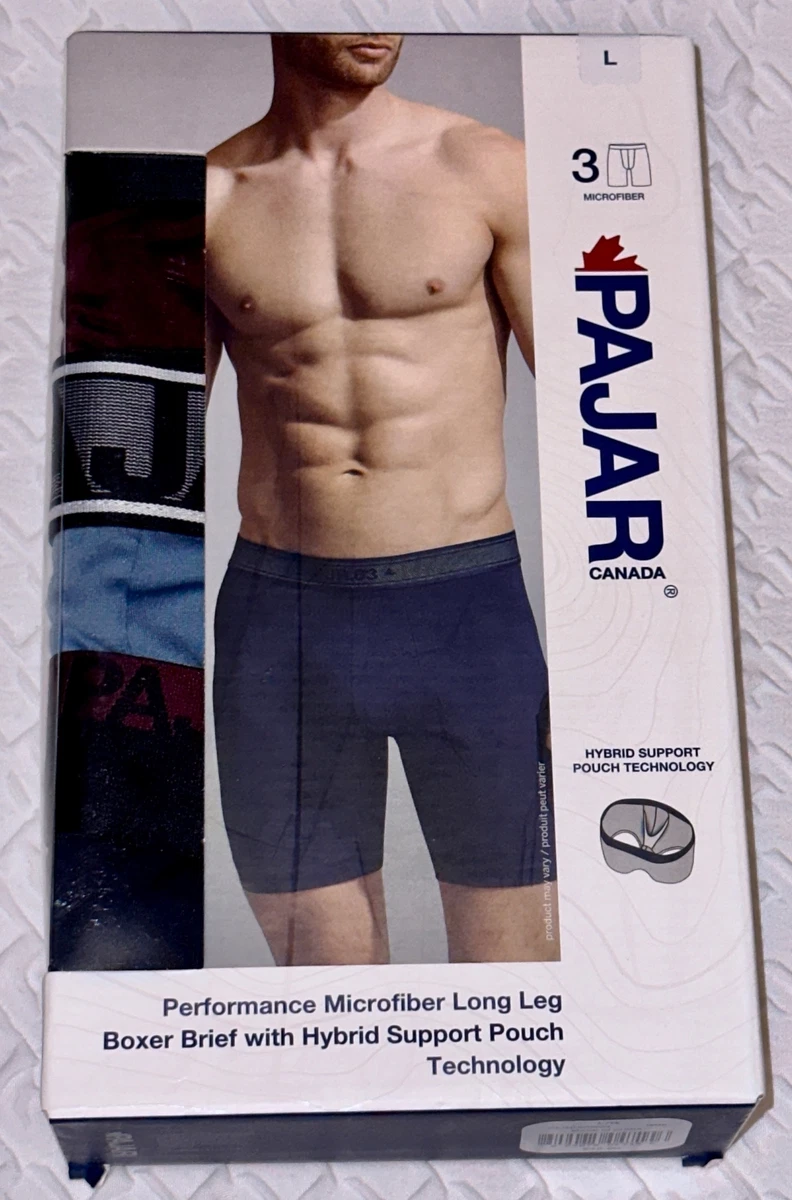 PAJAR CANADA Performance Microfiber 3 Pk Long Leg Boxer Brief Underwear Mens  L