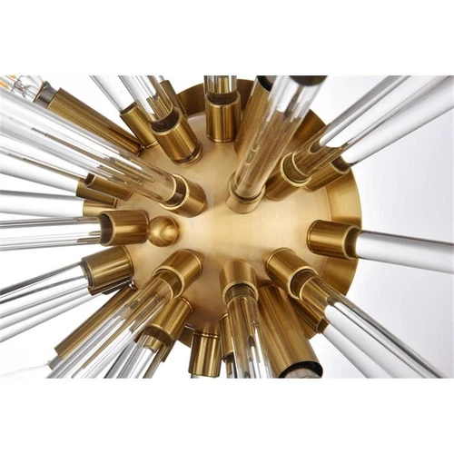 Elegant Lighting Sienna 18" Iron and Crystal Rod Wall Sconce in Gold - Picture 6 of 8