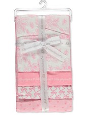 Cribmates Baby Girls' 4-Pack Dinosaur Receiving Blankets - pink/multi, one size
