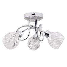 Spotlight Lighting 3 / 5 way Ceiling Light Fitting Chrome Glass Lamp Shade Flush