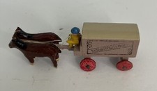 Antique Putz Erzgebirge Wooden Wagon with horses and driver Germany