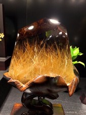 6.5LB Top Museum level Natural golden rutile Quartz Mineral specimen Crystal