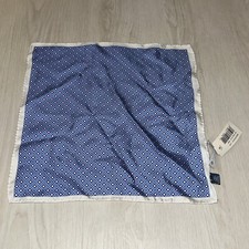 Ryan Seacrest Mens Handkerchief Pocket Square 100 Silk Blue Diamond Pattern NWT