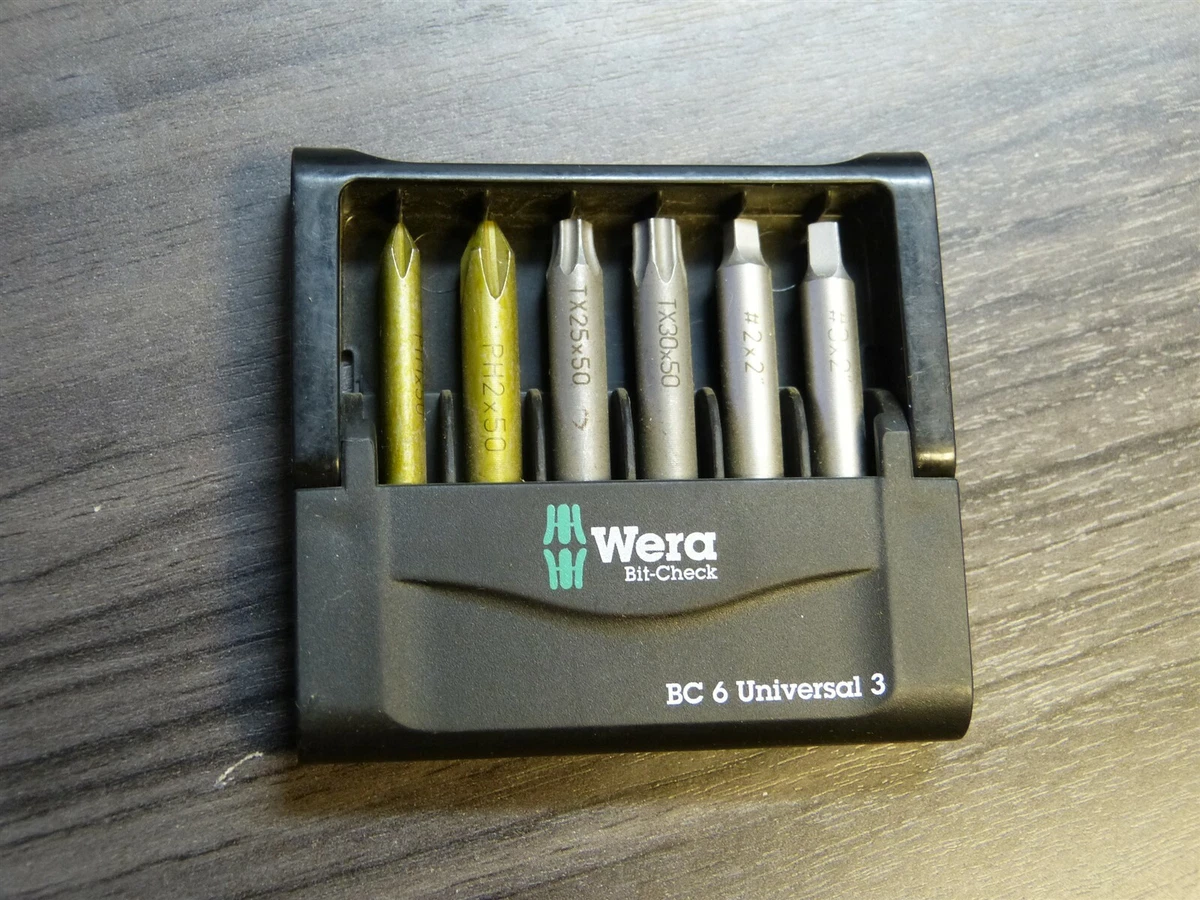 WERA 056479 BC 6 Universal 3 / 6 Piece Universal Bit Set Phillips  