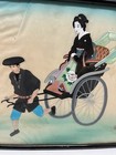 JAPANESE  GEISHA Painting on Silk FRAMED SIGNED — photo 7