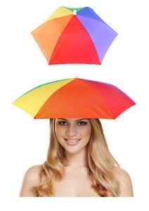 rainbow umbrella hat