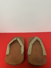Vintage Japanese Wooden Platform Sandals 9 Long