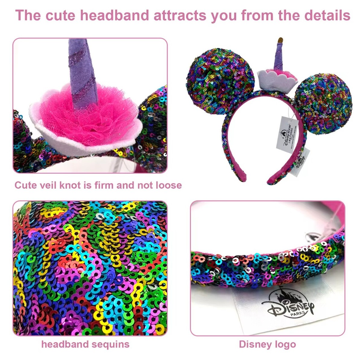 Disney Parks Disneyland 70th Anniversary Sequin Ear Headband Rainbow Sparkle OS ????70th Anniversary ears are here???✨?! When I saw  main image 2
