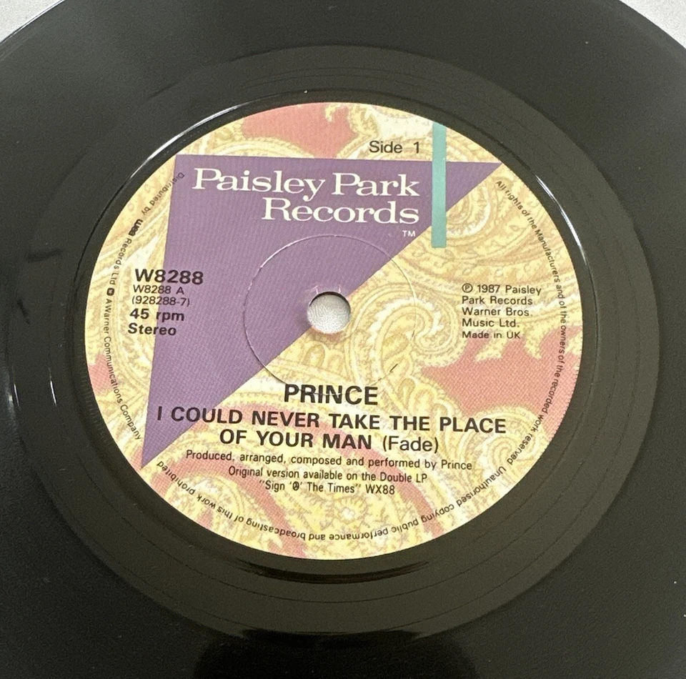 Prince – I Could Never Take The Place Of Your Man 1987 Paisley Park 7" Vinyl 45 Foto 4 de 4