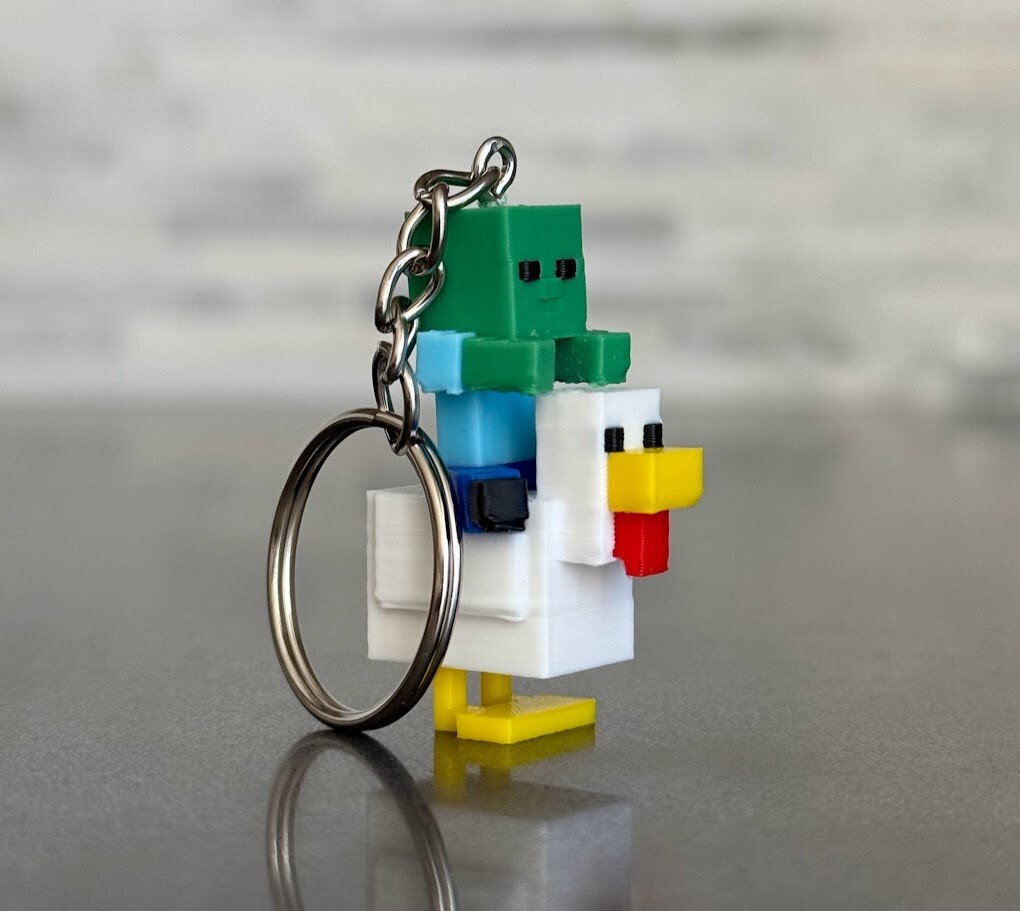 Minecraft Chicken Jockey Keychain, Baby Zombie Riding Chicken | eBay