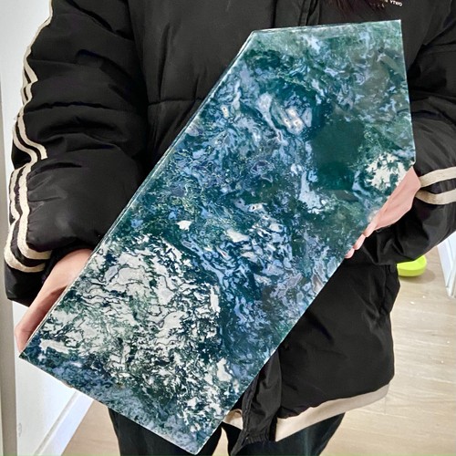 10.62LB Natural Water Grass Moss Agate crystal pillar Crystal Reiki - 第 10/14 張圖片